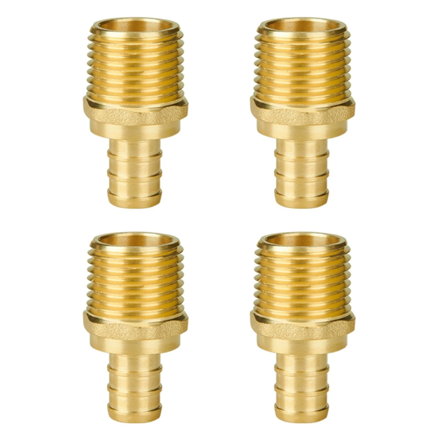 SUNGATOR 4-Pack 1/2" PEX Male Adapter, No Lead Brass, UPC Certified