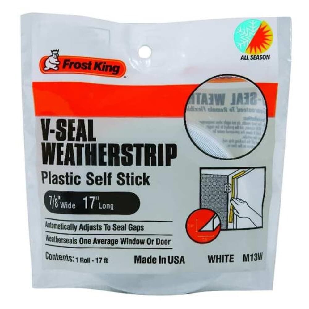 Frost King M13WH V-Seal Weather-Strip 7/8-Inch by 17-Feet White, 7/8" x 17'