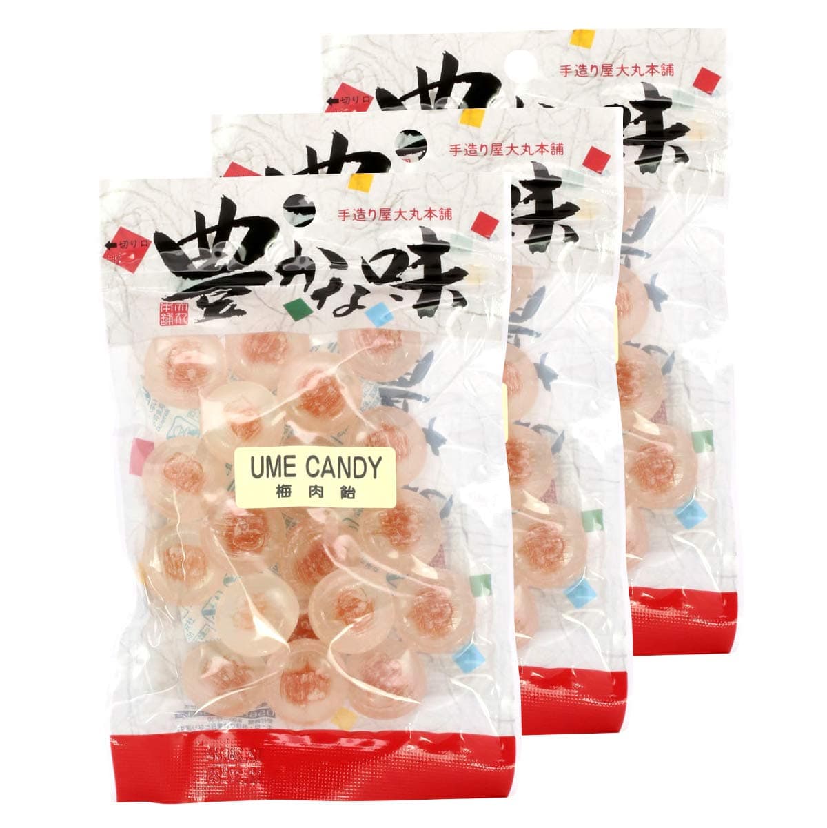 Daimaru Japanese Ume Plum Candy - Tasty and Unique Hard Candies from Japan - Umeboshi flavored candy - 3 Pack