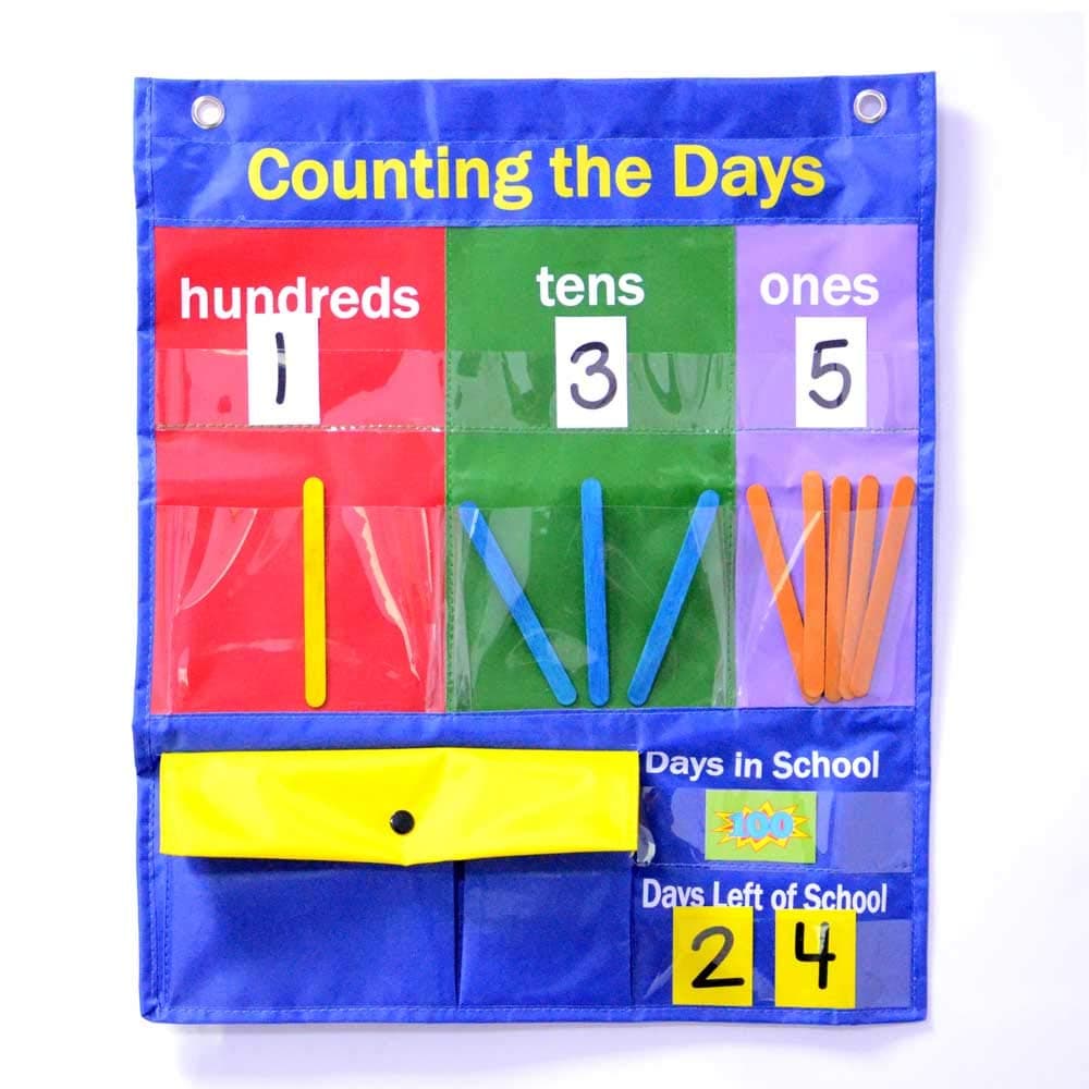 Counting Caddie and Place Value Pocket Chart for Classroom Home School Kindergarten/Morning Meetings & Math Lessons
