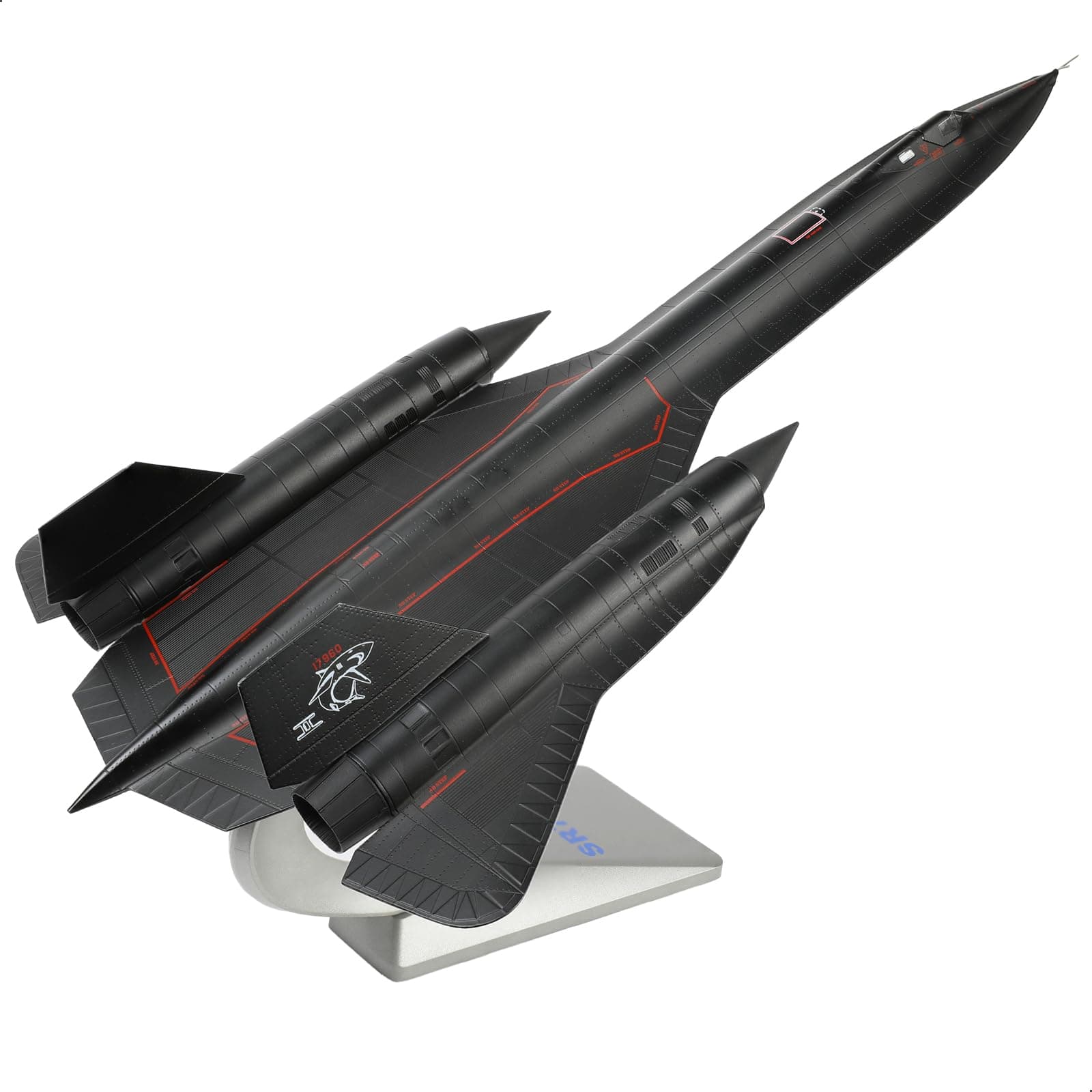NUOTIE 1/72 SR-71A Blackbird 17960 Metal Diecast Aircraft Model with Stand 17.7 inch Large Scale Military Aircraft Alloy Model for Adults Display Collections or Gift (Shark)