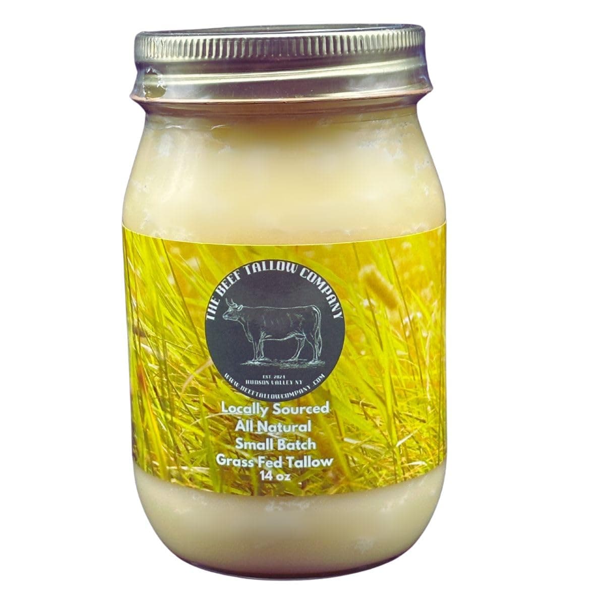 The Beef Tallow Company | 100% Pure small batch pasture raised beef tallow | Dry rendendered, non deoderized for rich beef flavor| Saftey shrink sealed glasss jar | Locally sourced and made in the Hudson Valley | No additives, No preservatives, All Natural , Keto, Paleo friendly | No GMO, Microplastic free