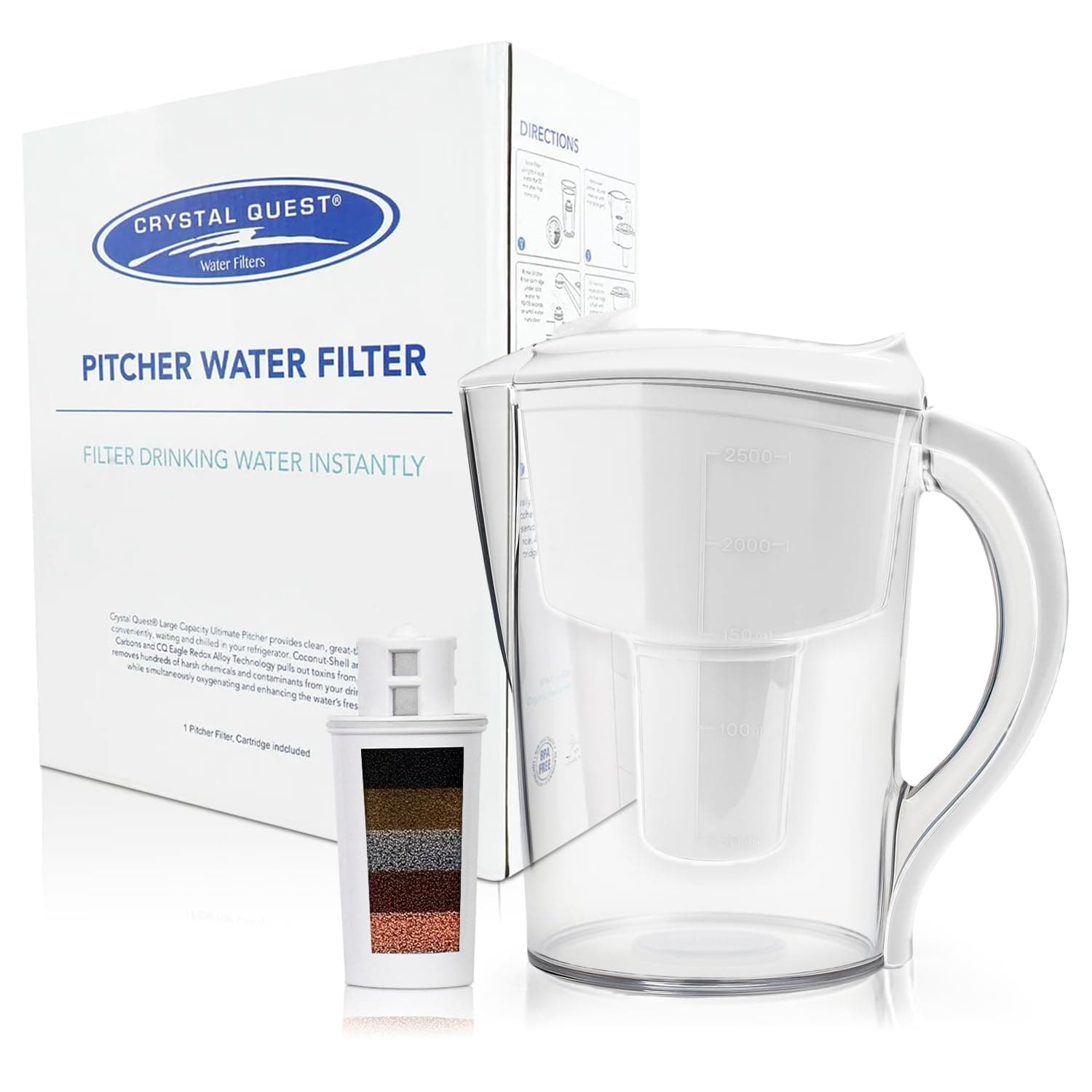Crystal Quest CQE-PI-00600 Pitcher Water Filter System