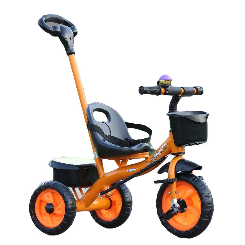 Locker Children'S Tricycle Bicycle For Children Aged 2-3-6 Children'S Trolley Children'S Bicycles Best Gift For Kids,Orange