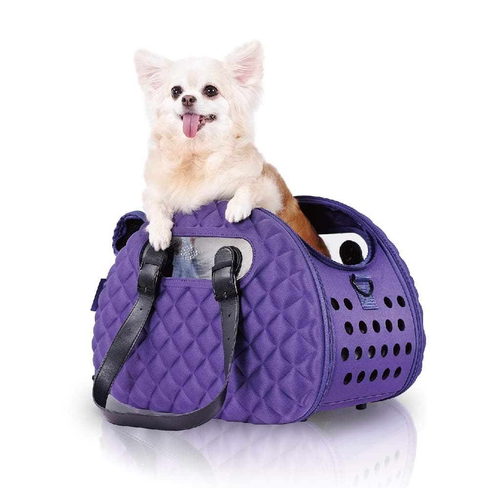 ibiyaya Premium Dog Carriers for Small, Medium Dogs and Cats - Smart Design Pet Carrier, Folds Down to a Large Handbag Size - Folding Puppy and Kitten Carrier - Perfect for Travel, Lightweight