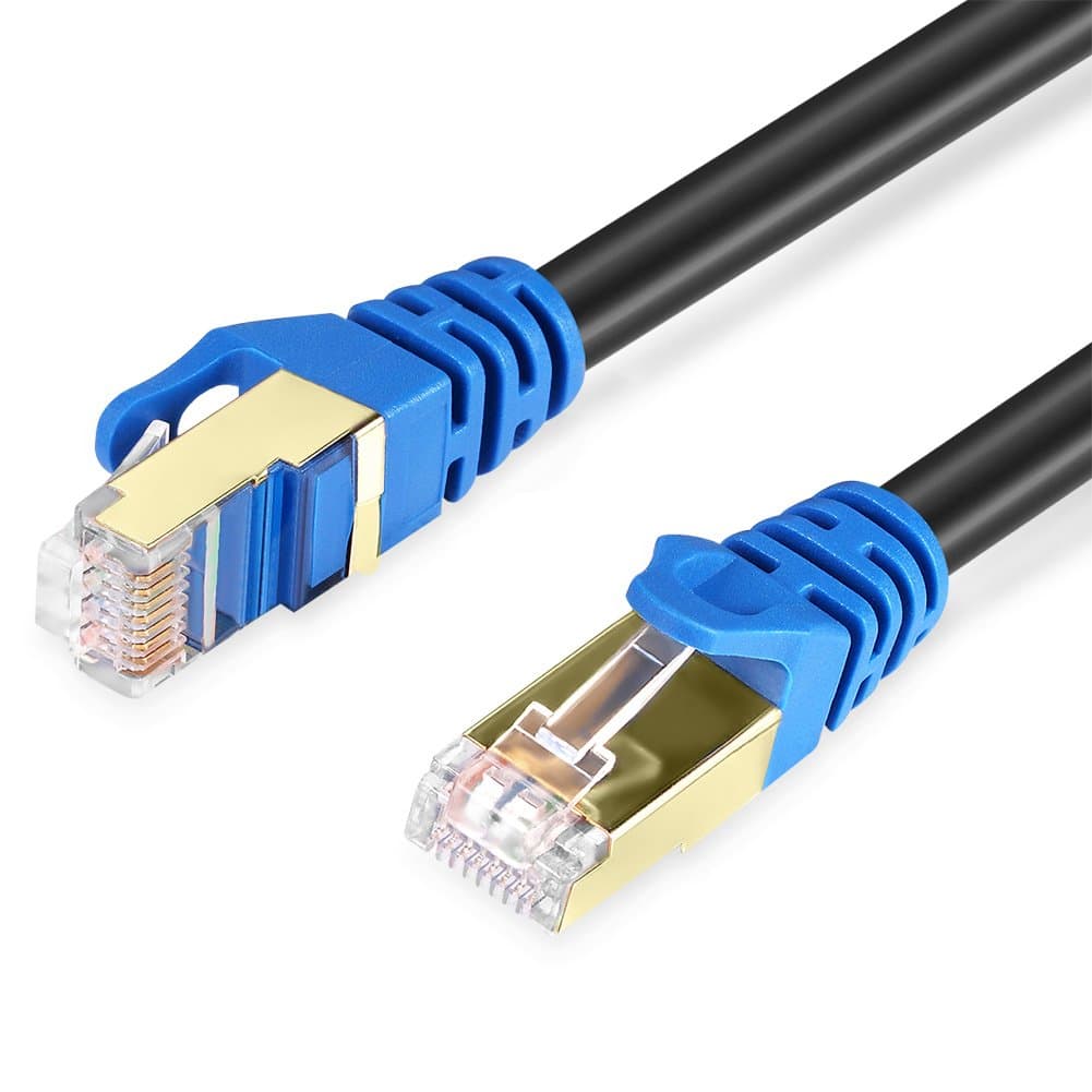 Cat 7 Ethernet Cable 10 FT,YLJYTK Outdoor Cat7 LAN RJ45 Network Cable Cord 10Gbps 600MHz LAN Wire Cable for Switch, Router, Modem, Patch Panel, PC, POE and More (Round,Black,3M)