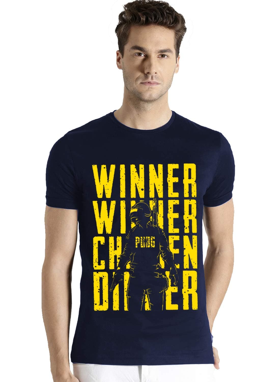 ADRO Men's Regular Fit T-Shirt (RNR-M-CKN-NB-XL_Navy Blue_X-Large)