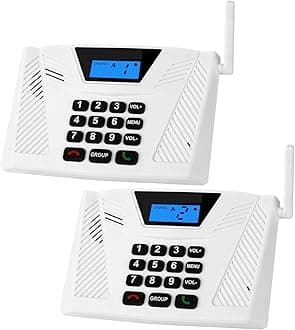 Intercoms Wireless for Home, Full Duplex Hands-Free Intercom, 5300ft Long Range Intercom System, Group Call and Auto Answer, 2 Code 9 Channel for House Office Hospital (2 Pack)