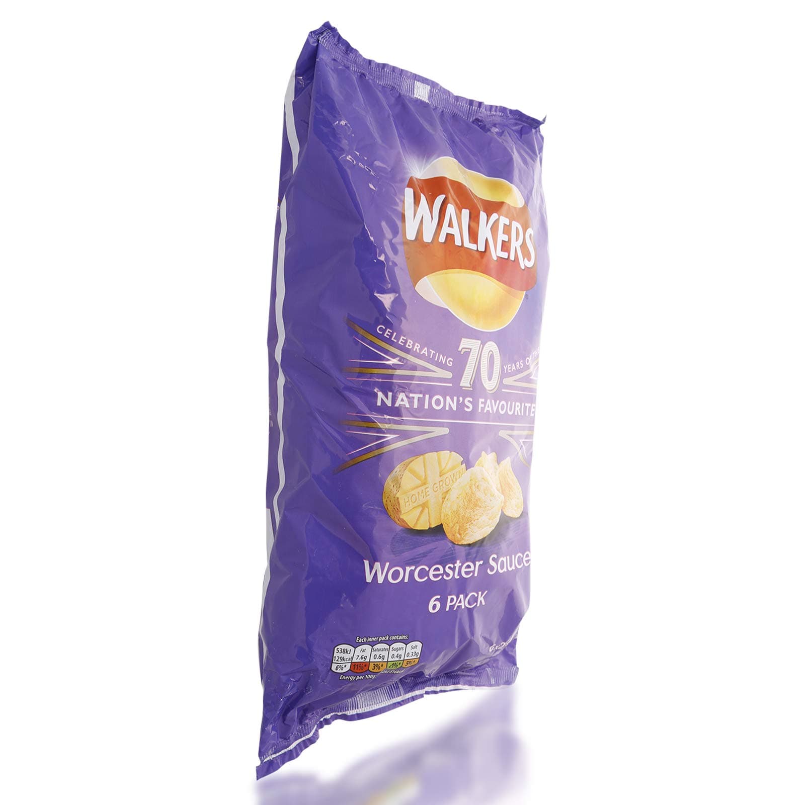 Walkers Worcester Sauce Crisps 6 Pack 150g