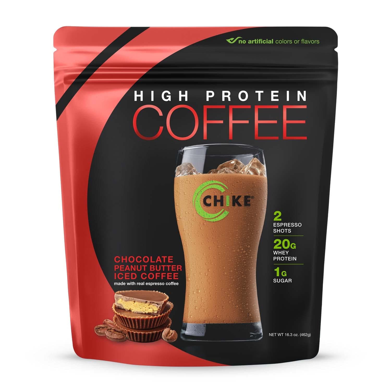 Chike Chocolate Peanut Butter High Protein Iced Coffee, 20 G Protein, 2 Shots Espresso, 1 G Sugar, Keto Friendly and Gluten Free, 14 Servings (17.3 Ounce)