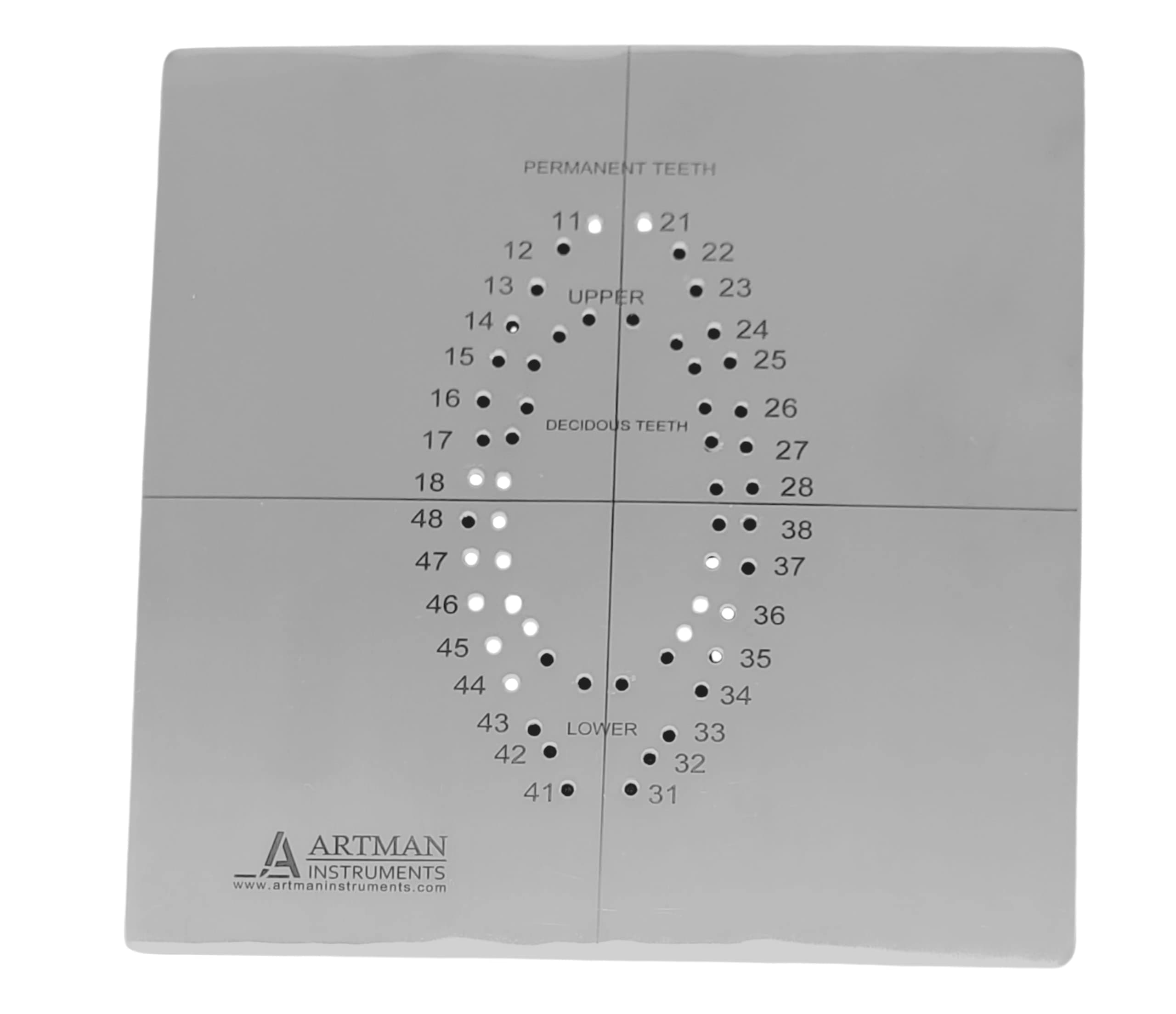 ARTMAN INSTRUMENTS Rubber Dam Template for Hole Punching – Dental Dam Punch Tool for Endodontic, Restorative Dentistry, and Oral Isolation