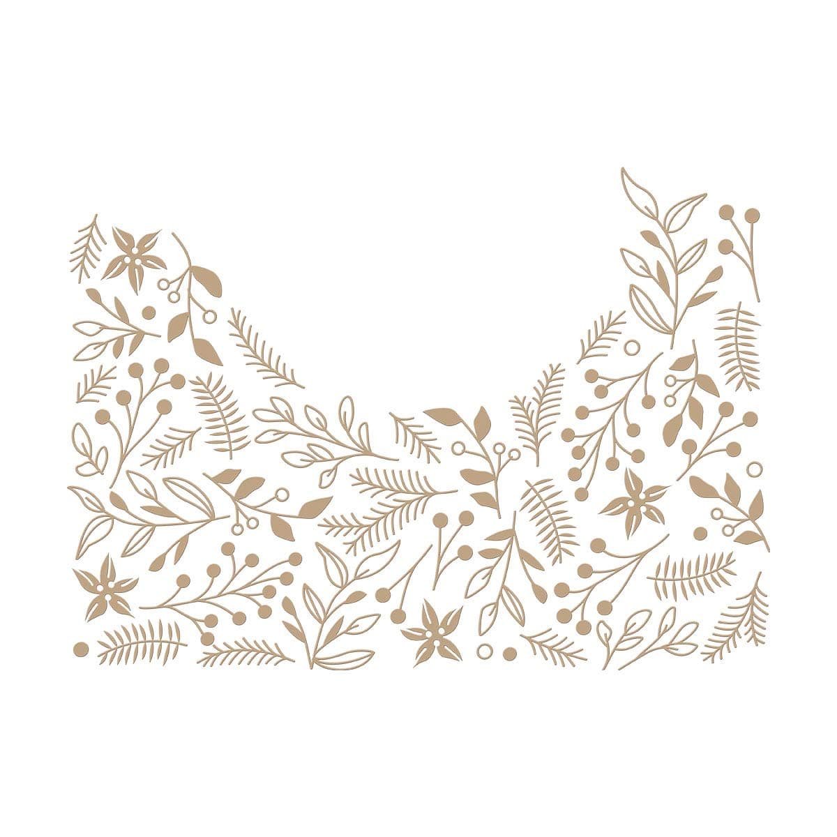 Spellbinders Christmas Foliage Background Glimmer Hot Foil Plate, Metal