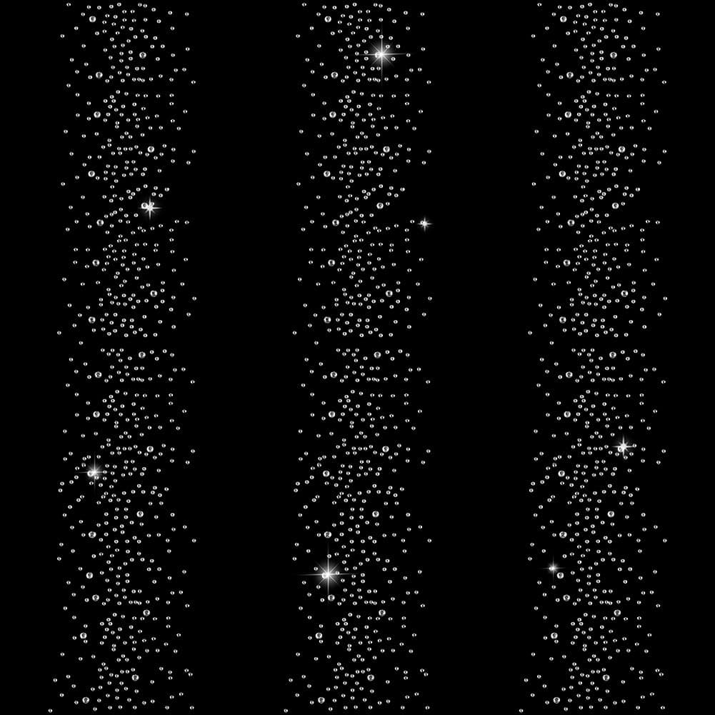 FINGERINSPIRE 6 Sheet Glitter Iron on Transfers - 18 Pcs Glass Rhinestone Hotfix Appliques, Clear Crystal Decals, Hot Melt Sparkle Round Patches for Clothes Embellishment