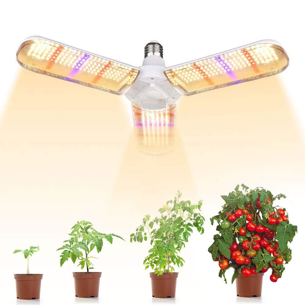 Esbaybulbs LED Plant Light, 150W Led Grow Light Bulb Full Spectrum, E27 Fan Shape Plant Lights Growth Lamps, 180° Illumination 414 LED Beads for Indoor Plant