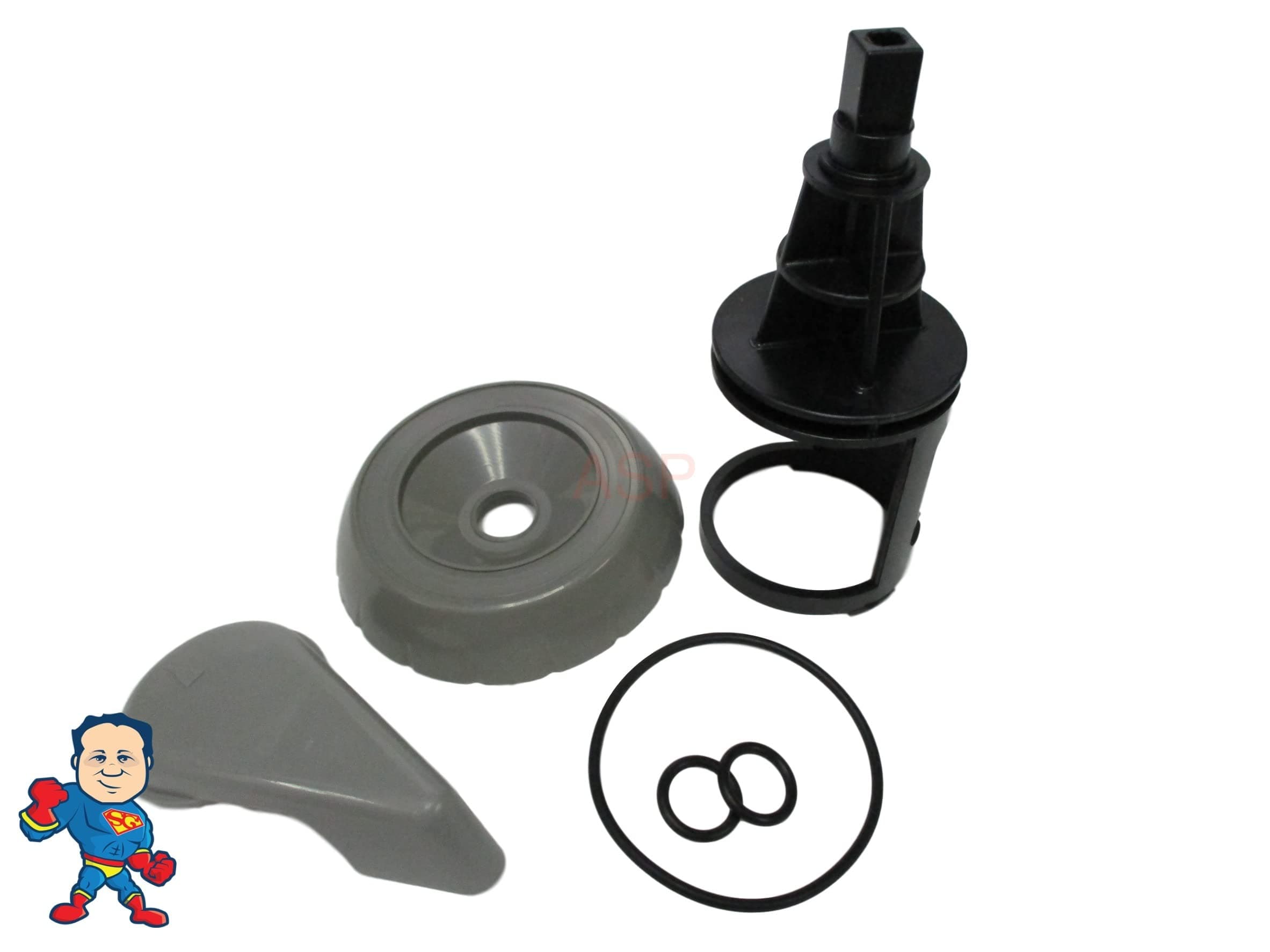 Diverter Valve Spa Gray Hot Tub Stem O-Rings Cap Handle Kit
