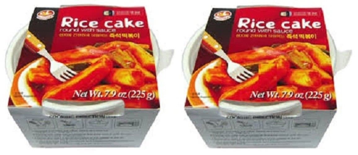 Korean Instant Ddukbokki Samhak Rice Cake Round with Sauce 7.9 Oz : 2 Pack