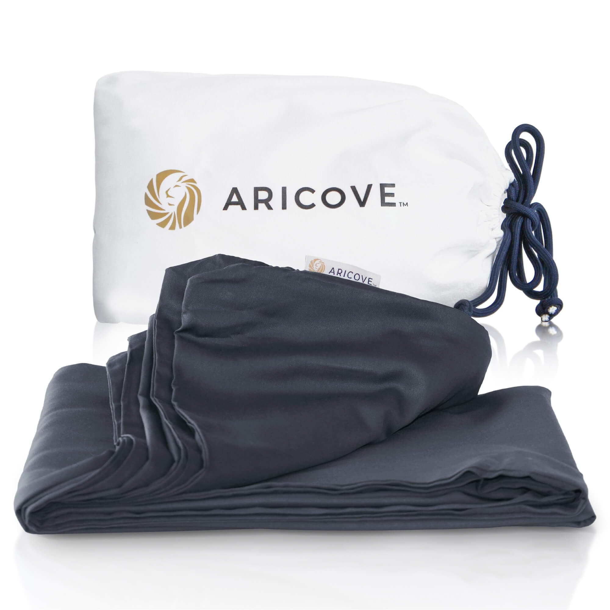 Aricove Weighted Blanket Cover 48”x72”, Twin Size, Duvet Cover for Weighted Blanket, Silky Soft Bamboo Viscose, Machine Washable, Charcoal Grey