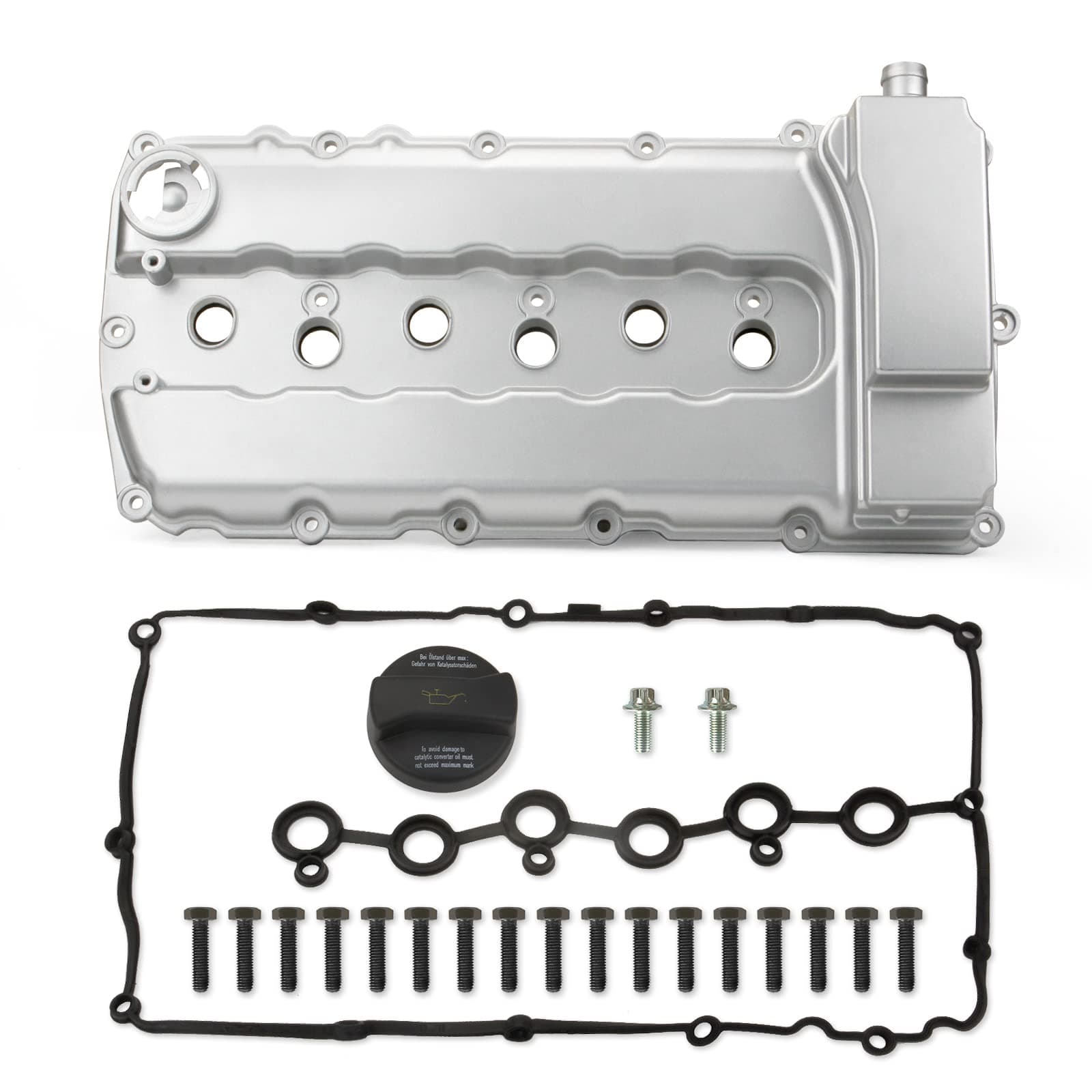 - Aluminum Engine Valve Cover Compatible with 2006-2017 Volkswagen Passat Touareg CC 2007-2010Audi Q7 3.6L Replace # 03H103429H 03H-103-429-L
