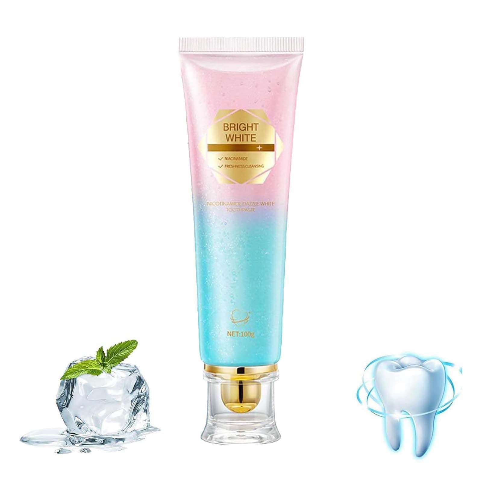 Niacinamide Whitening Toothpaste, Whitens Teeth & Protects Enamel, Repairs Enamel & 24H Fresh Breath, Fluoride-Free for Sensitive Teeth & Braces