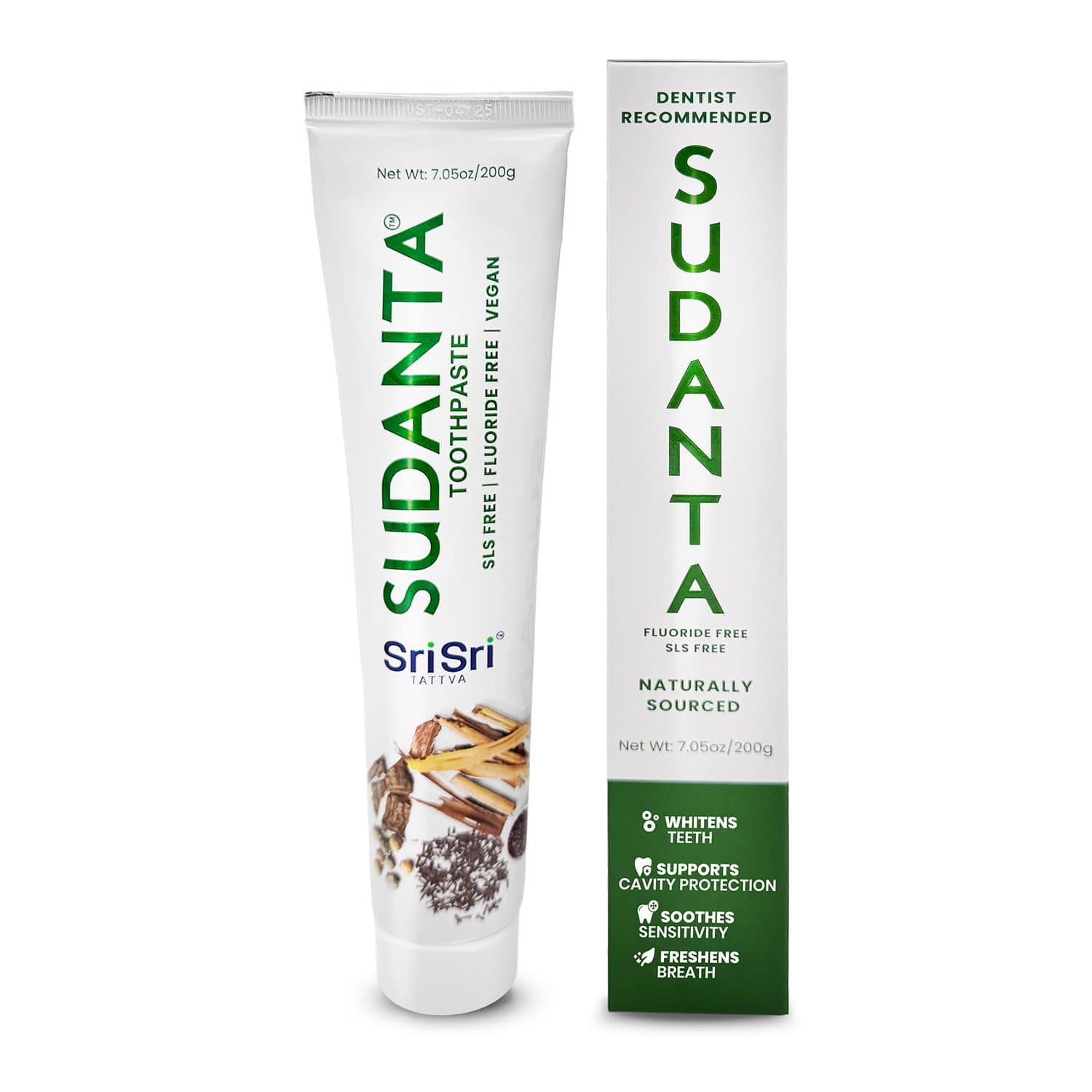 Sudanta Herbal Toothpaste – SLS Free & Fluoride Free Natural Ayurvedic Toothpaste for Strong Teeth, Healthy Gums & Oral Care – 200 g (1 Pack)