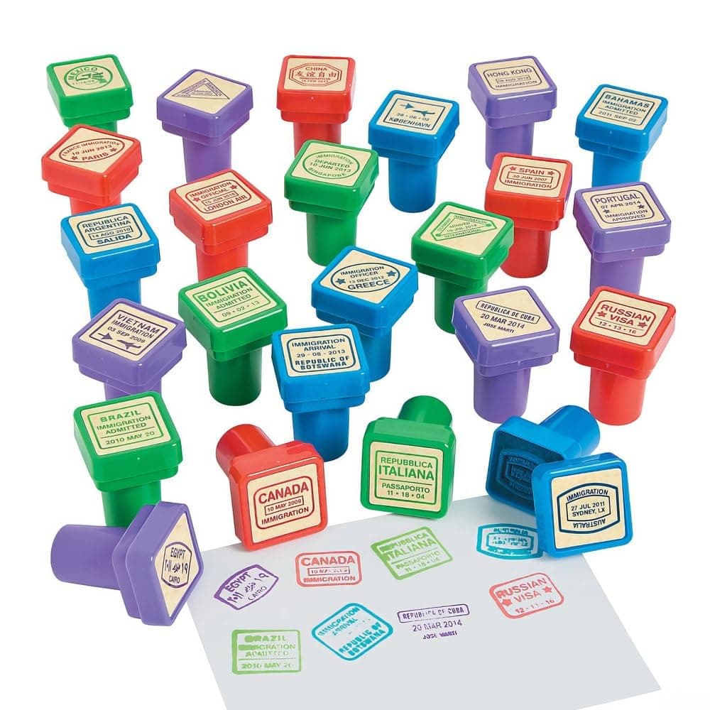 Fun Express Passport Stampers (Set of 24)