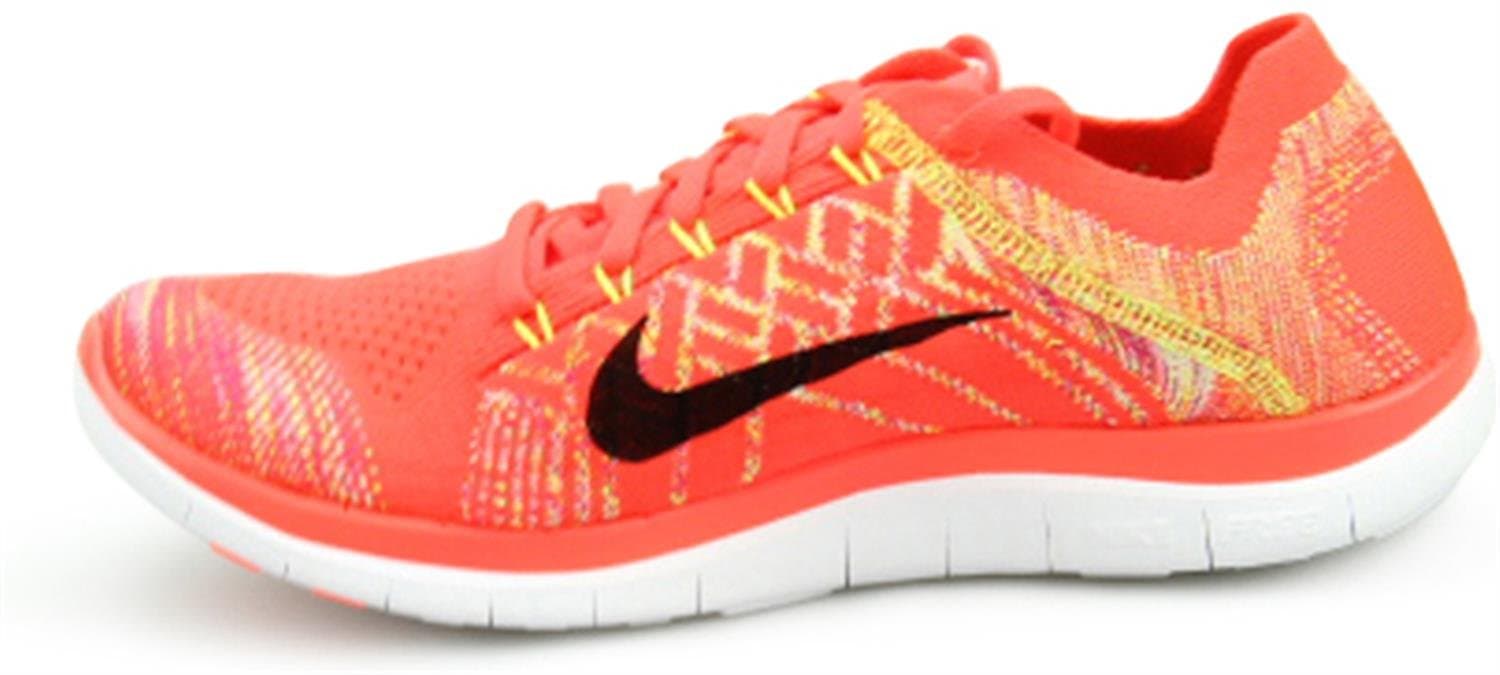Nike Men's Free 4.0 Flyknit Grey Running Shoe,Bright Crimson/Black/Ht Lv/Vlt,10.5 D(M) US