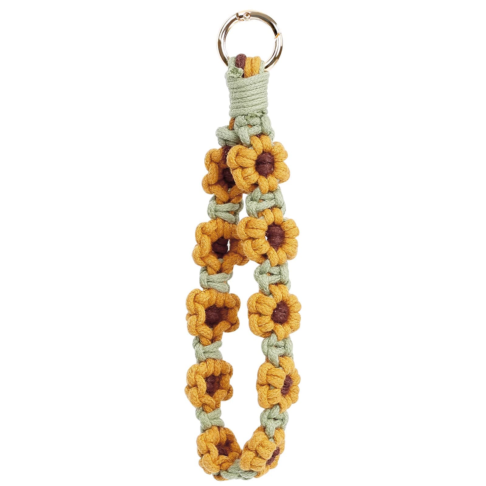 Boho Macrame Keychain Wristlet Keychain Weave Exquisite Keyring Holder Bracelet Handmade Wrist Lanyard for Women