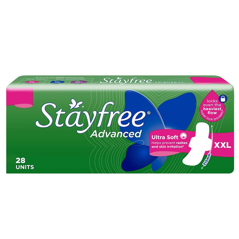 Stayfree Advanced Ultra-Comfort Napkins with Wings - 28 Pads (Extra Large)