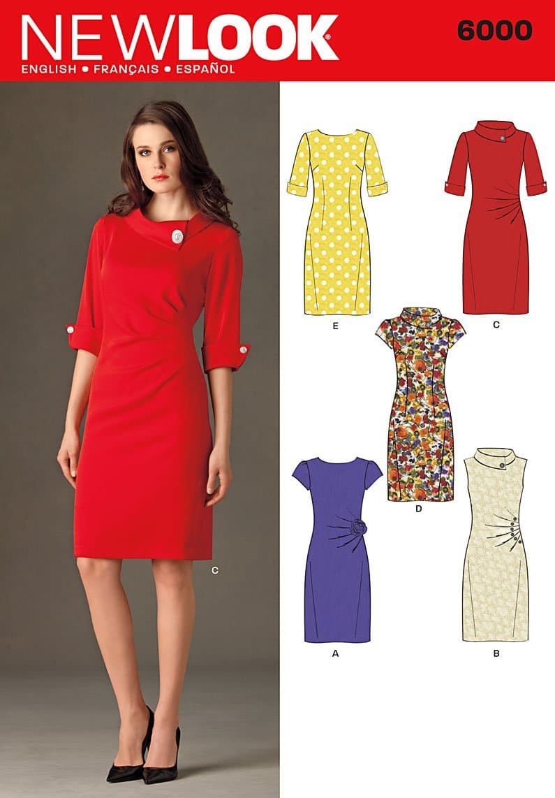 New Look Sewing Pattern 6000 Misses' Dresses, Size A (4-6-8-10-12-14-16)