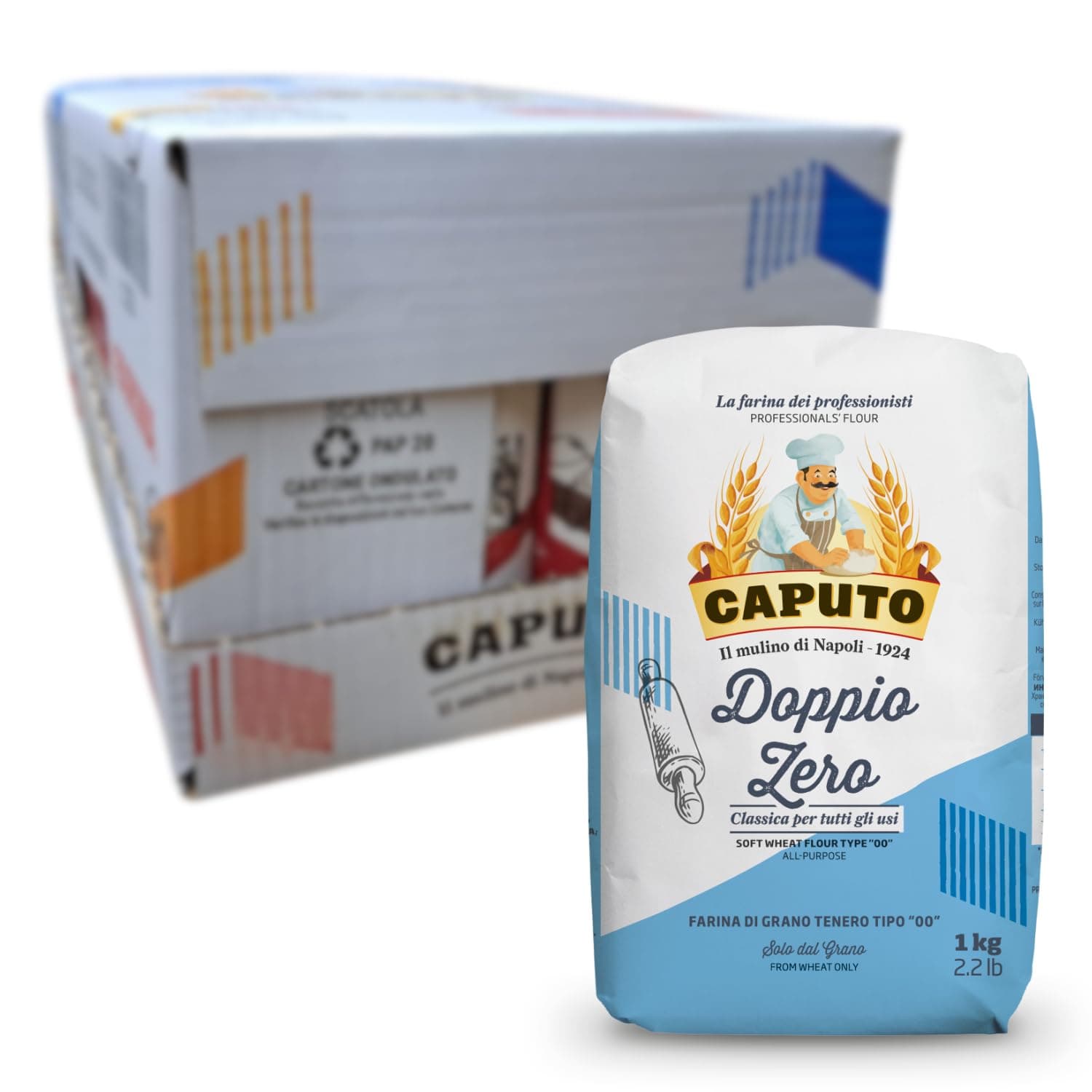 Mulino Caputo Tipo 00 Soft Wheat Flour 1kg (Pack of 10 X 1kg)