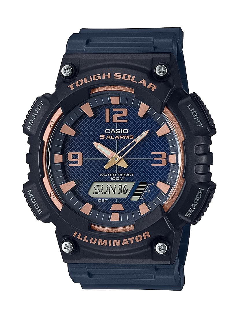 Casio Solar Powered Quartz Resin Strap, Black, 28.4 Casual Watch (Model: AQ-S810W-2A3VCF), rose gold, AQ-S810W-2A3VCF