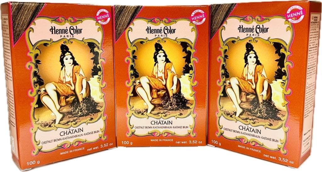 Fenny’s Creation Henne Color Chestnut Brown Henna Powder 100g (Pack of 3) with Free Cap henna for hair (CHATAIN)