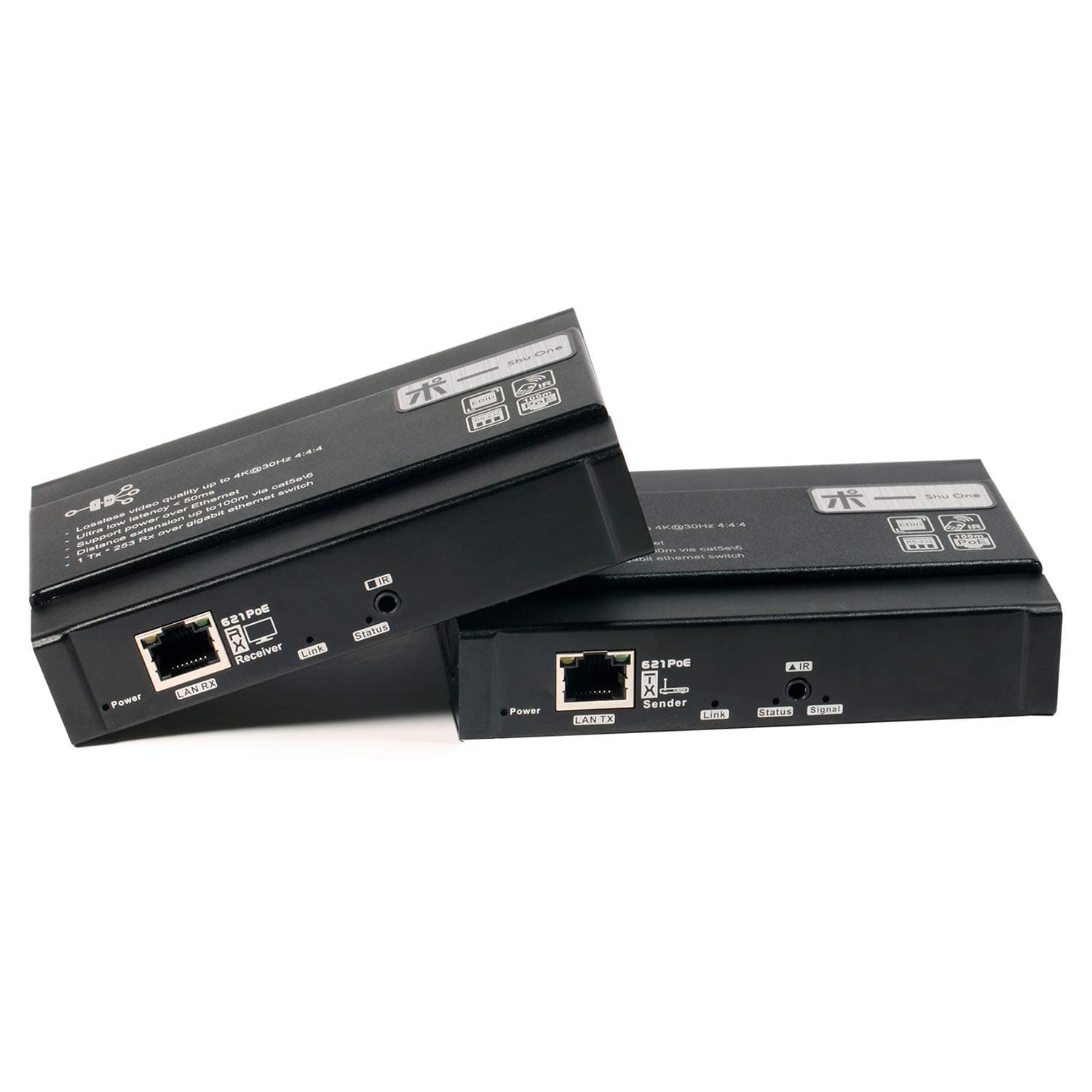4K HDMI over IP Extender LAN cat5e/6/7, 4k 30Hz 4:4:4 Ultra –low lantency ,Lossless HDMI 1.4 and HDMI 2.1with IR Passback Contral ,POE & RS-232,Support DTS&Dolby&DSD-up to 328ft