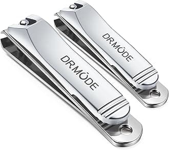 DRMODE Finger Nail Clippers Adult, 2 Pack Large & Small Nail Clippers Set for Men Wome Fingernail Toenail, Stainless Steel Sharp Toenail Clippers Travel Nail Cutter Timmer with Case