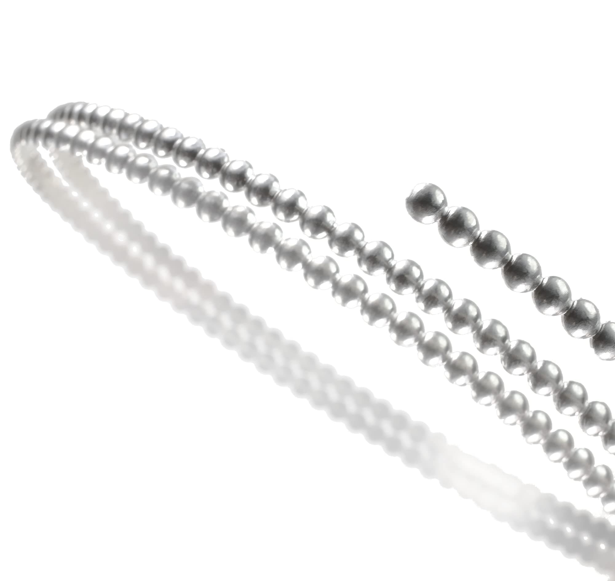 uGemsSterling Silver Half Bead Wire 9 Gauge .114" 1-Foot