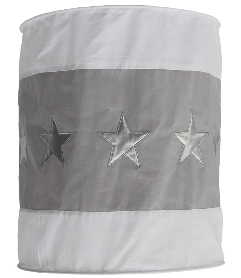 Taftan Stars Silver Lampshade Fabric (Grey)