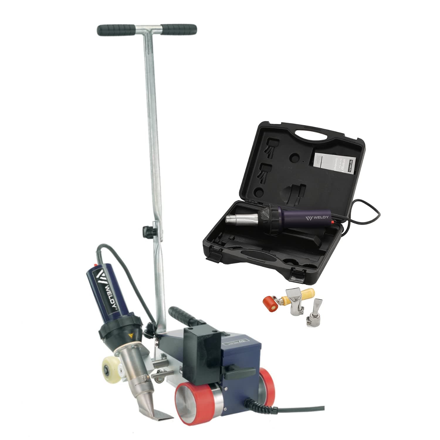 Weldy 220V RW3400 Automatic Hot Air Welder for Welding Roofing TPO PVC Membrane, 40mm Overlap Nozzle Hot Air Welder with Free 1600W Professional Hot Air Gun Tool
