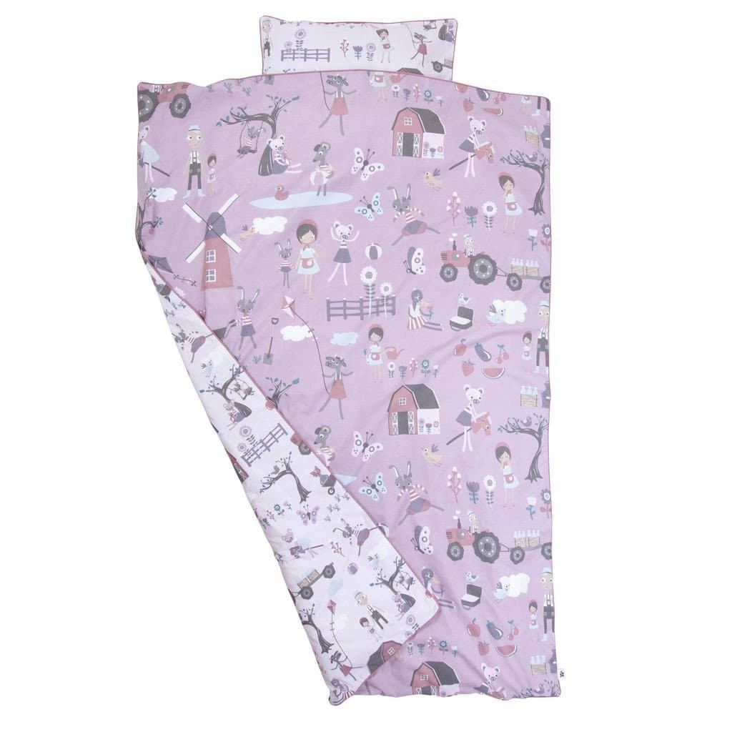 'Sebra Cotton Farm Girl's Bed Linen 135 x 200/65) in Pink