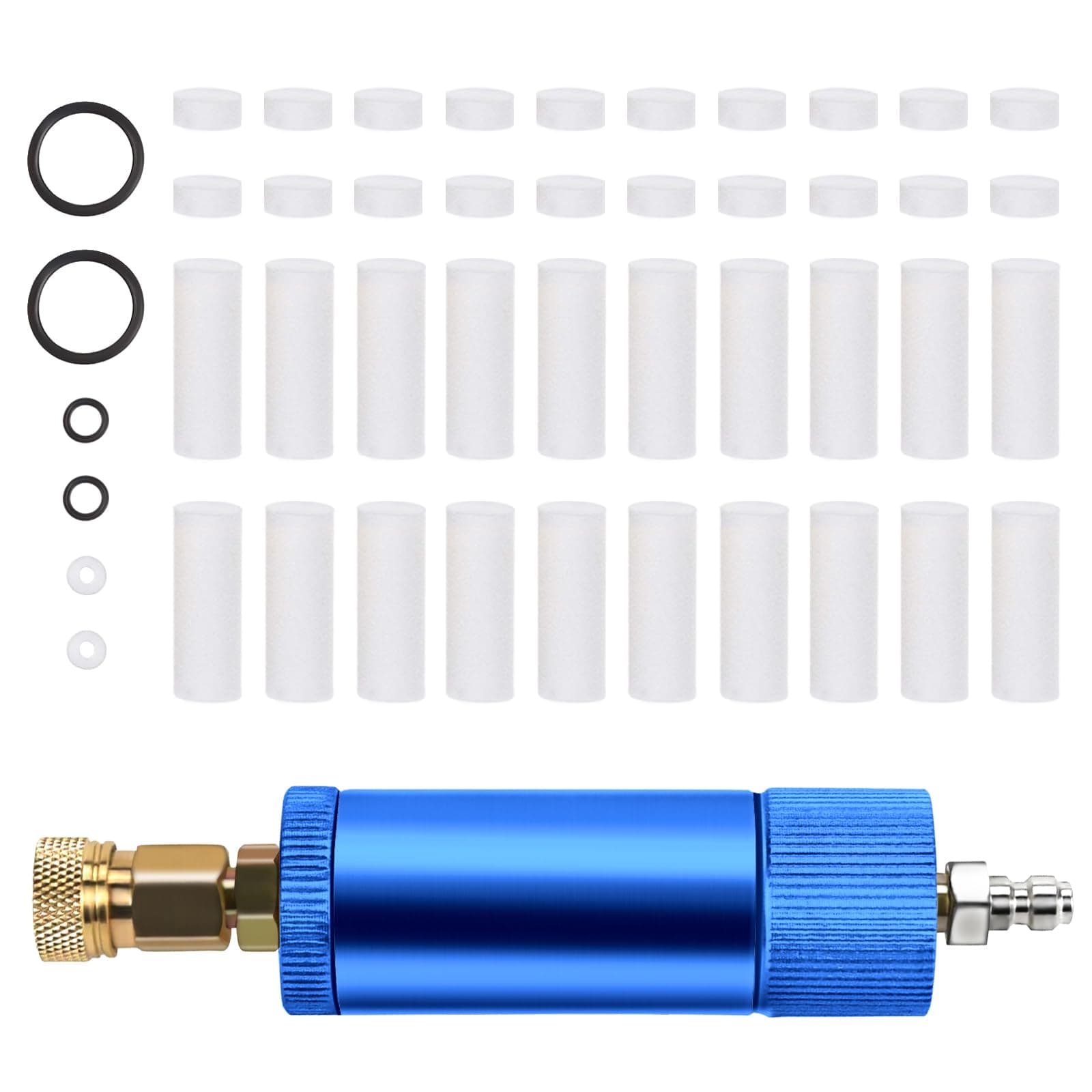 VerRich PCP Hand Pump Air Filter Water-Oil Separator with Female and Male Quick Connect for High Pressure Air Compressor Pump 30Mpa Blue
