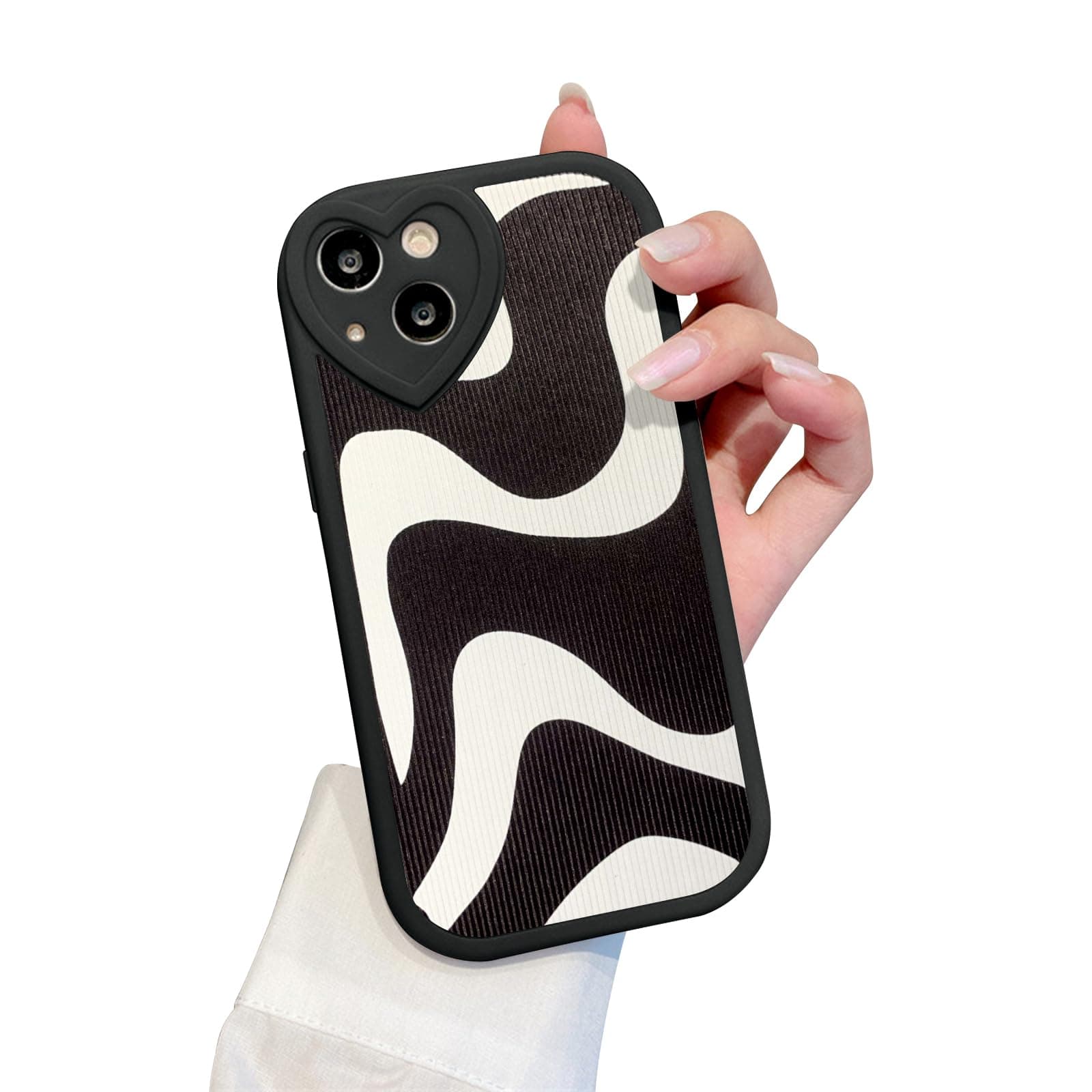 Compatible with iPhone 13 Case with Fashion Simple Cute Zebra Stripes Pattern for Women Girls Soft Silicone Love Lens Protection Case for iPhone 13 [Not Fit iPhone 13 Pro]-Zebra