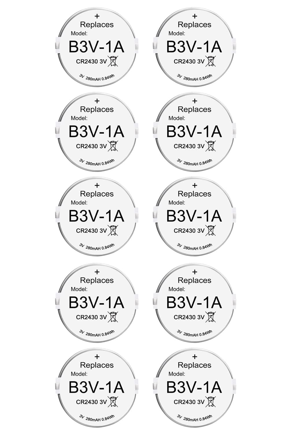 AbedenB3V 1A Lithium Replacement Batteries Compatible with High Tech Pet Single Electronic Collar Battery for Model MS-4 and MS-5 10 Pack