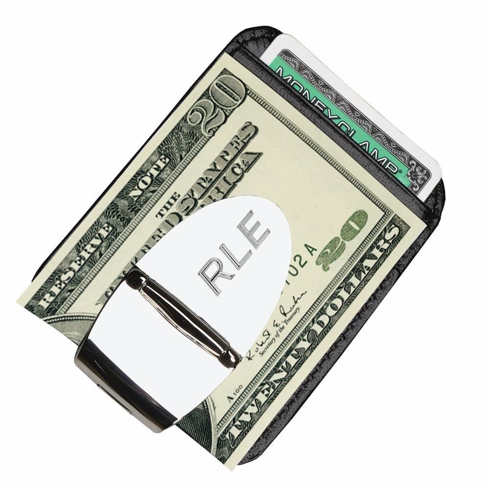 Money ClampMilan Silver MoneyClamp® with Leather Wallet, The Only Money Clip That Never Loses Its Grip, Forever Warranty