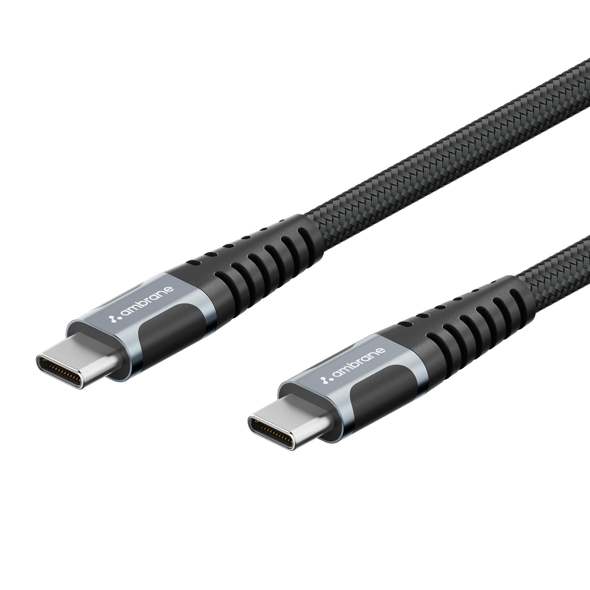 Ambrane 20Gbps Data Transfer & 100W Fast Charging Cable Type C Braided Cable for Smartphones, Tablets, Laptops & Other Devices, PD Technology 1.5M (ABCC-102, Black)