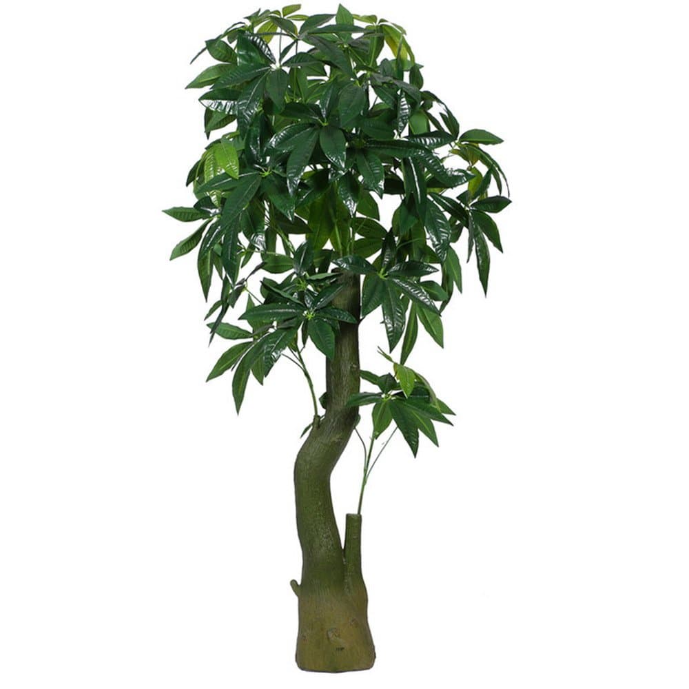 Youz Artificial Plants Money Tree, Large Silk Green Leaves Pachira Macrocarpa Tree, 155cm Tall, with No Pot(480#)