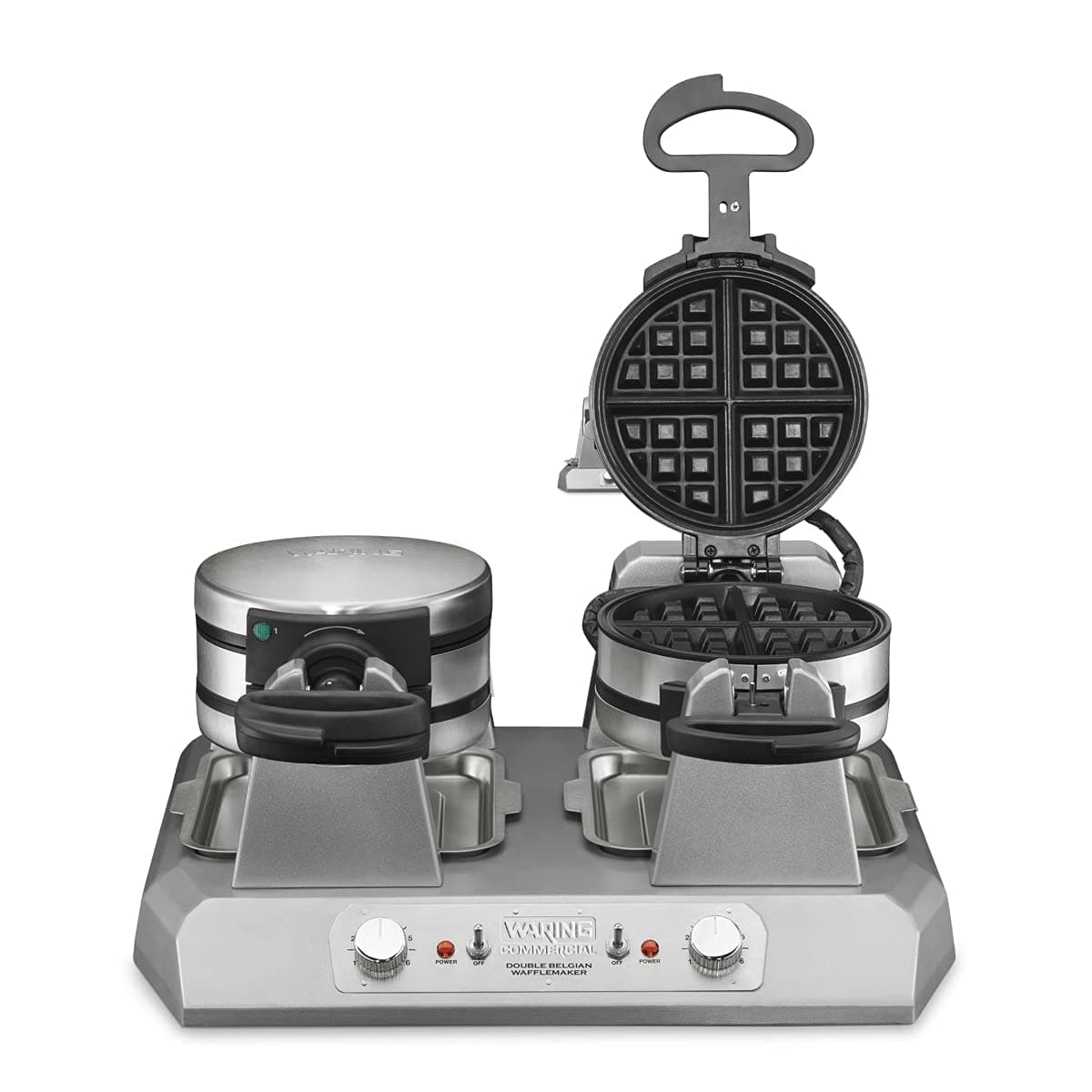 Commercial WW300BX Double Side by Side Belgian Waffle Maker, Coated Non Stick Cooking Plates, Produces 75 Waffles Per Hour,208V, 2700W, 6-15 Phase Plug