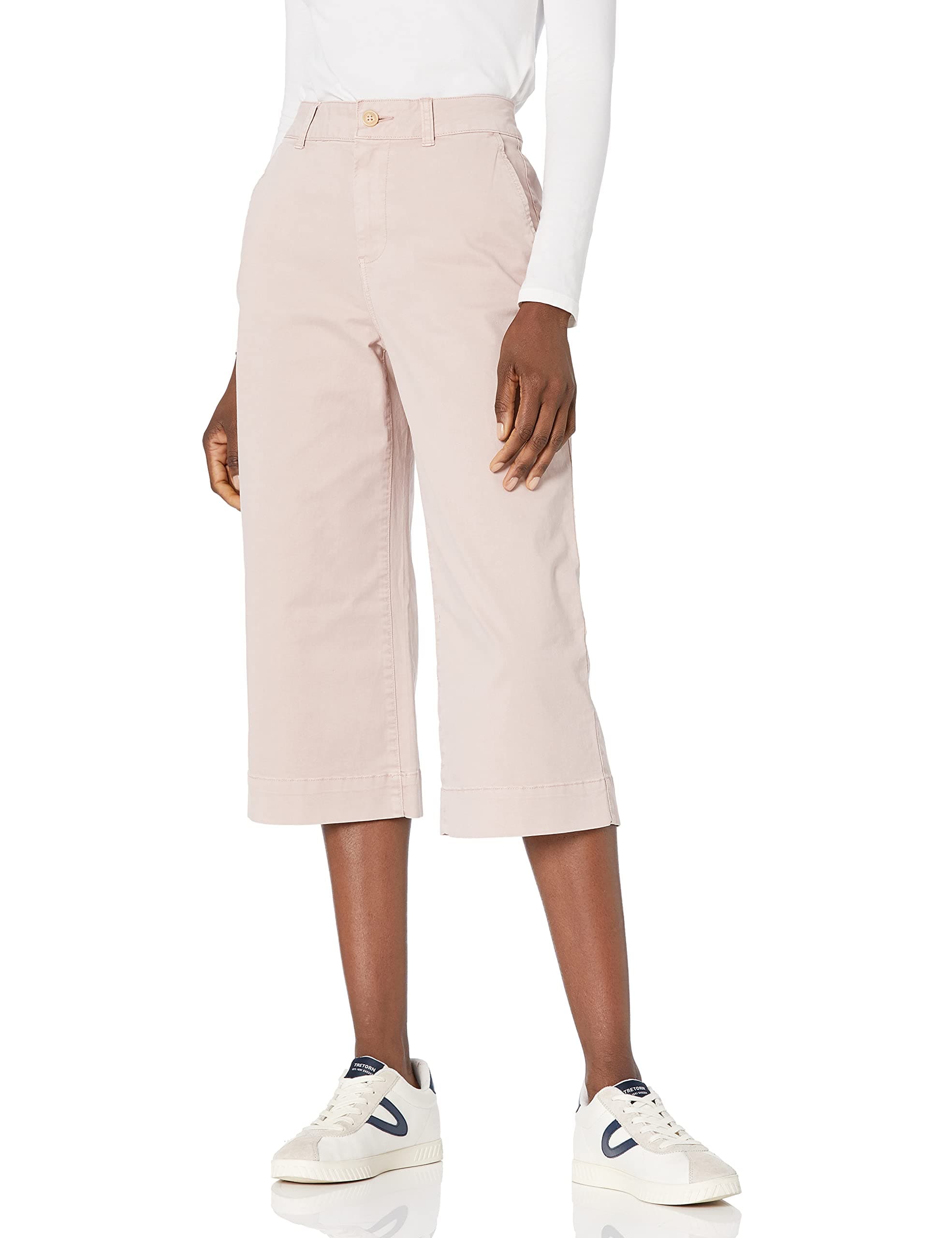 Daily Ritual Women's Washed Chino Wide Leg Crop
