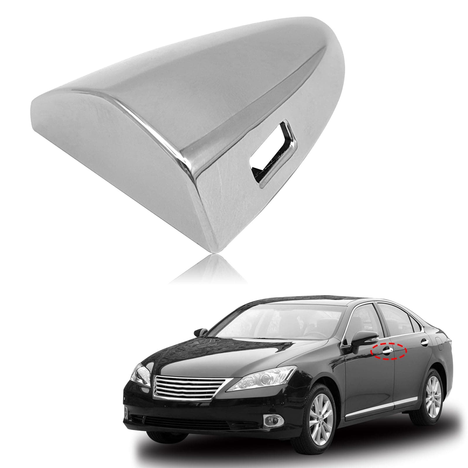 Door Handle Cover Cap Chrome Plated Compatible with Lexus ES350 2007-2012 LS460 2007-2017 LS600hl 2008-2016 Replacement 69218-33010