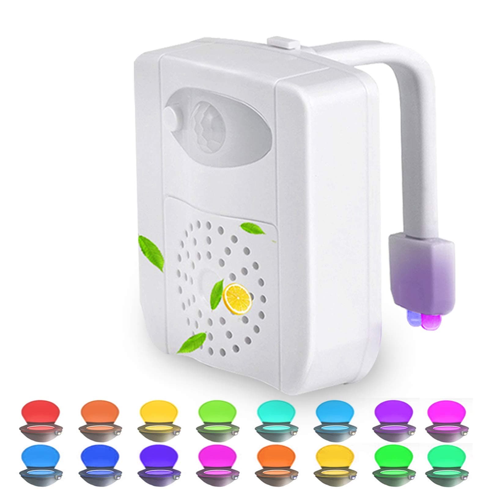 Toilet Bowl Night Light, PHICOOL 16-Color Toilet LED Night Light Motion Sensor Activated Detection LED Light for Bathroom, Washroom