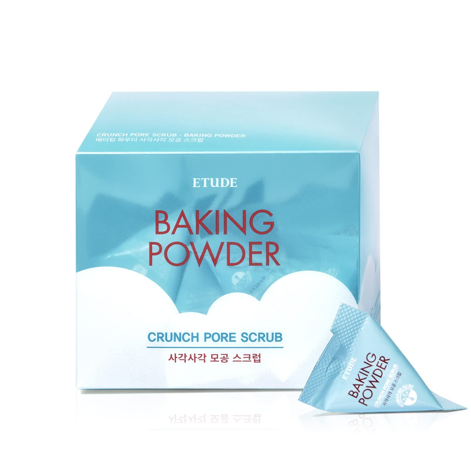 Baking Powder Crunch Pore Scrub (0.25 Fl Oz x 24 Pouches), Facial Scrub, 43.5% Baking Powder for Deep Cleansing, Gentle Exfoliation, Cooling Effect, Hydrating, Korean Skin Care, Beauty