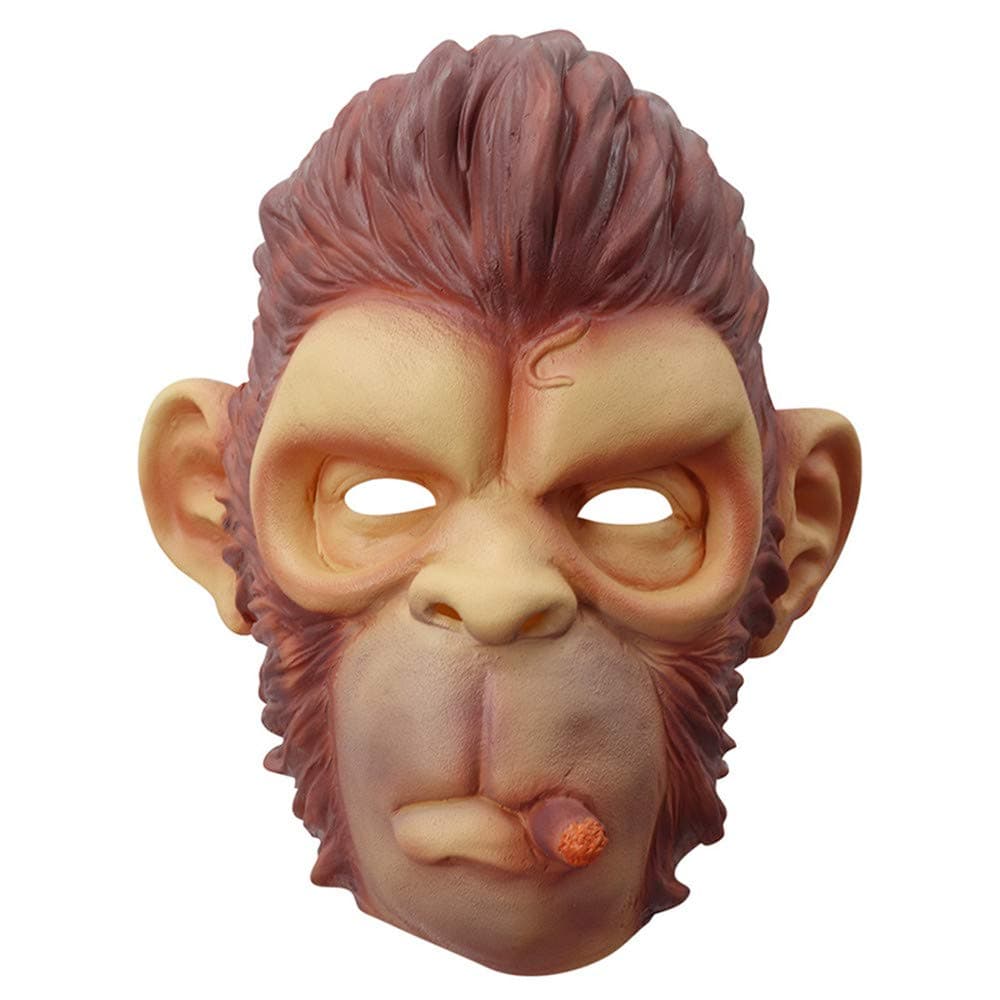 Chimpanzee Mask, Monkey Latex Full Head Animal Mask Halloween Costume Cosplay Party Props